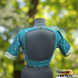 Green Mangal Giri | Front Dome Neck | Back Cut Glass Sleeve