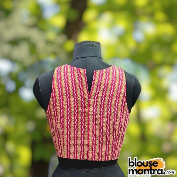 Pink Cotton Print | Boat Neck Sleeveless