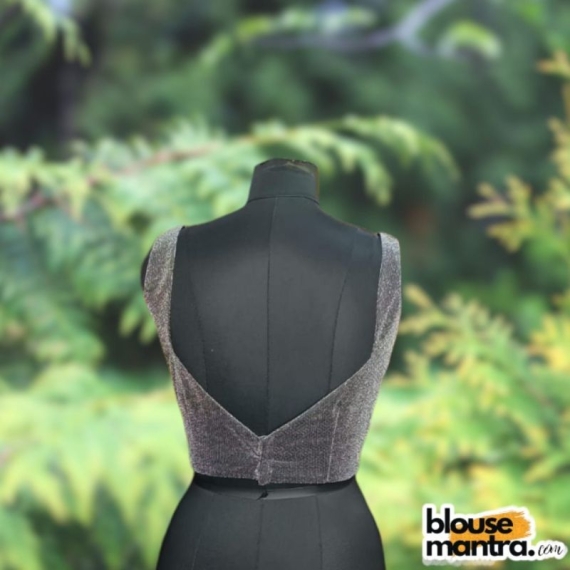 Grey DJ Fabric | Sweet Heart Neck Sleeveless