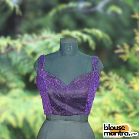 Purple DJ Fabric | Sweet Heart Neck Sleeveless