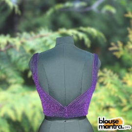 Purple DJ Fabric | Sweet Heart Neck Sleeveless
