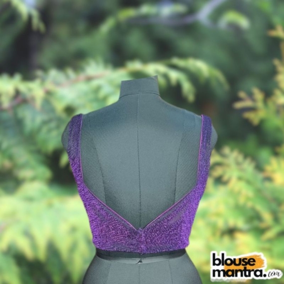 Purple DJ Fabric | Sweet Heart Neck Sleeveless