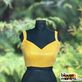 Gold DJ Fabric | Sweet Heart Neck Sleeveless