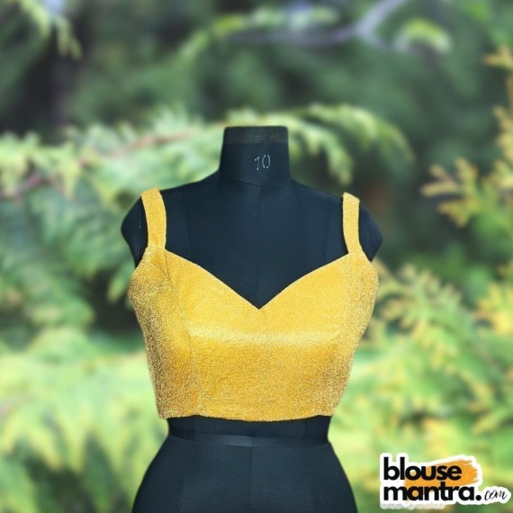 Gold DJ Fabric | Sweet Heart Neck Sleeveless