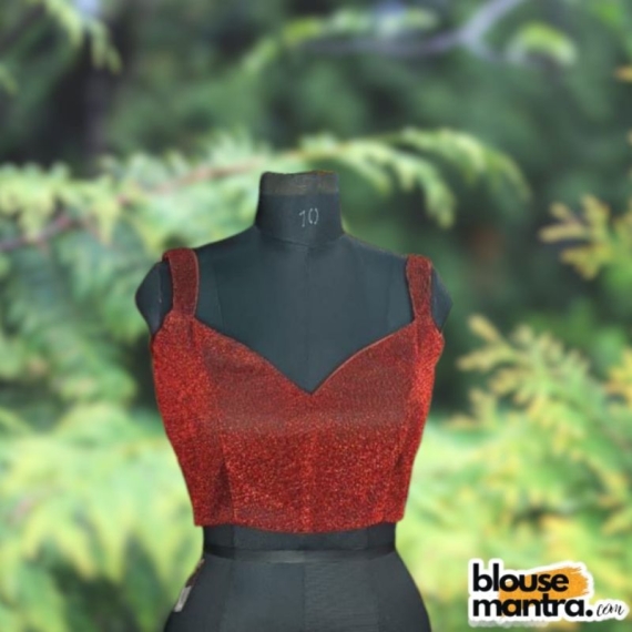 Maroon DJ Fabric | Sweet Heart Neck Sleeveless
