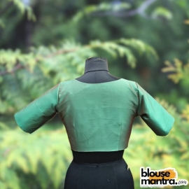 Green Dual Samu Silk | Front V neck | Back Boat Neck Glass Sleeve