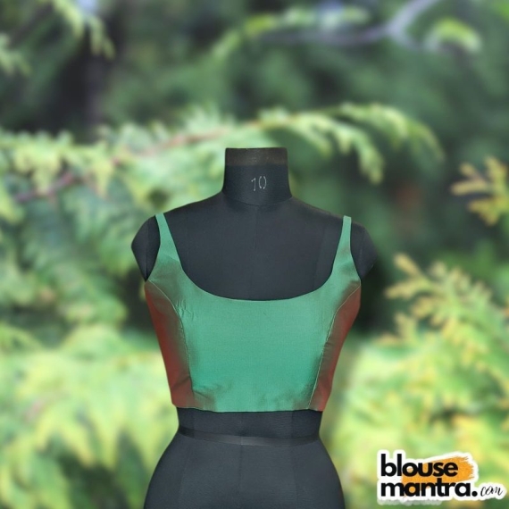 Green Dual Samu Silk | Round Neck Sleeveless