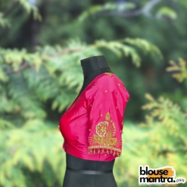 Pink Peacock Ari | Round neck | Latkan Glass Sleeve