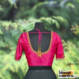 Pink Peacock Ari | Round neck | Latkan Glass Sleeve