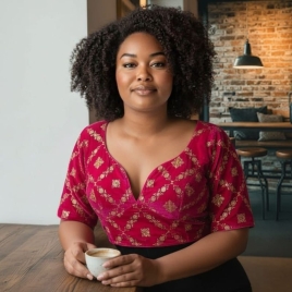  Pink Sequence Work | Front Celeb Cut | Back Oval Cut Glass Sleeve