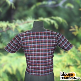 Multicolour Check Woolen Fabric | Frock | Front Chain Glass Sleeve