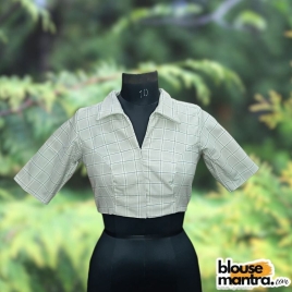 Grey Woolen Fabric | Blazer Coller Glass Sleeve