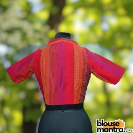 Pink Kantha Stich Fabric |art Silk | Airhostress Neck Glass Sleeve