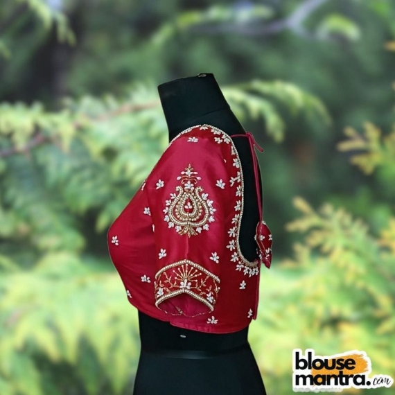 Pink Samu | White Moti Ari embroidery Glass Sleeve