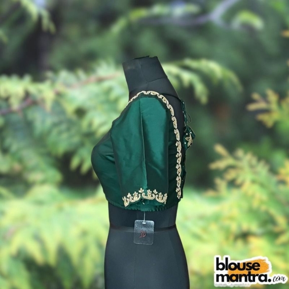 Bottle Green Samu | Golden Kolka Ari Embroidary Glass Sleeve