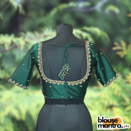 Botttle Green Samu | Golden Flower Ari Embroidery Glass Sleeve