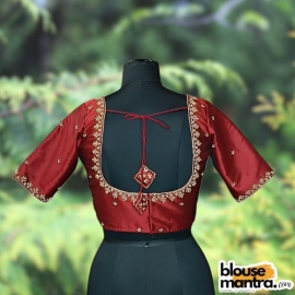 Maroon Samu | Golden Flower Ari Embroidery Glass Sleeve