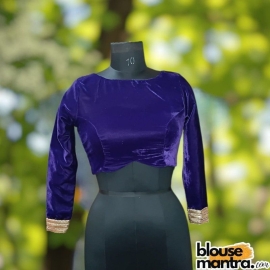 Purple Velvet | Curve Waist | Back Circle Cut | Lace On Hand Full Sleeve