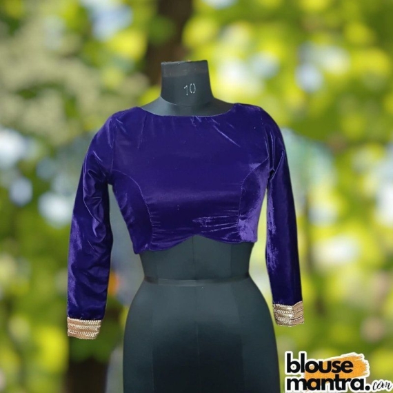 Purple Velvet | Curve Waist | Back Circle Cut | Lace On Hand Full Sleeve