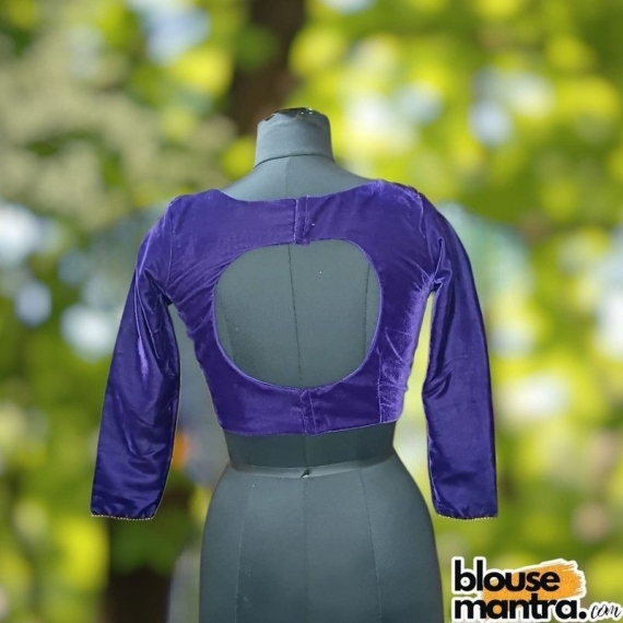 Purple Velvet | Curve Waist | Back Circle Cut | Lace On Hand Full Sleeve