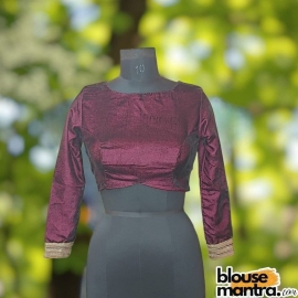 Lite Wine Velvet | Curve Waist | Back Circle Cut | Lace On Hand Full Sleeve