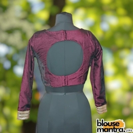 Lite Wine Velvet | Curve Waist | Back Circle Cut | Lace On Hand Full Sleeve