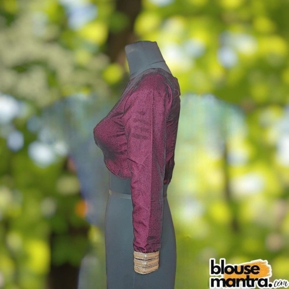 Lite Wine Velvet | Curve Waist | Back Circle Cut | Lace On Hand Full Sleeve