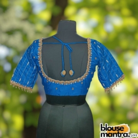  Royal Blue Prothoma Silk | Stripe Moti On Sleeve Glass Sleeve