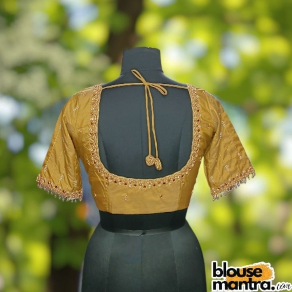  Beige Prothoma Silk | Stripe Moti On Sleeve Glass Sleeve