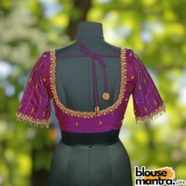 Purple Prothoma Silk | Stripe Moti On Sleeve Glass Sleeve