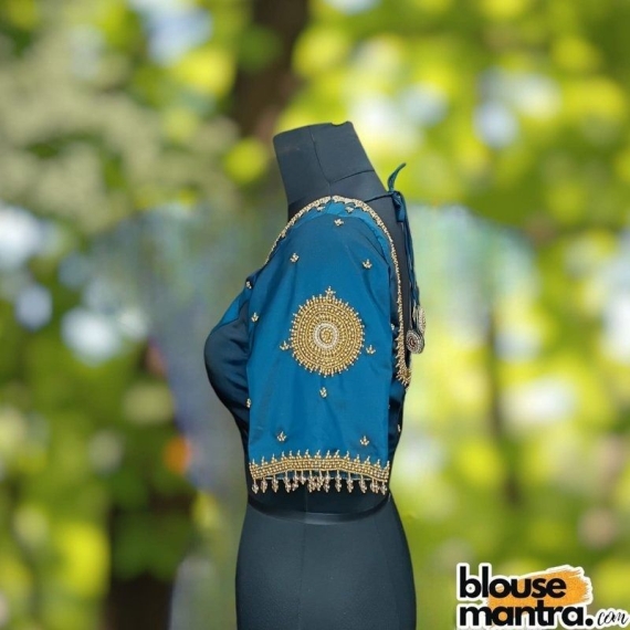 Bluish Green Prothoma Silk | Circle Ari Glass Sleeve