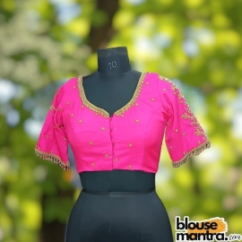 Neon Pink Prothoma Silk | Leaves On sleeves Glass Sleeve