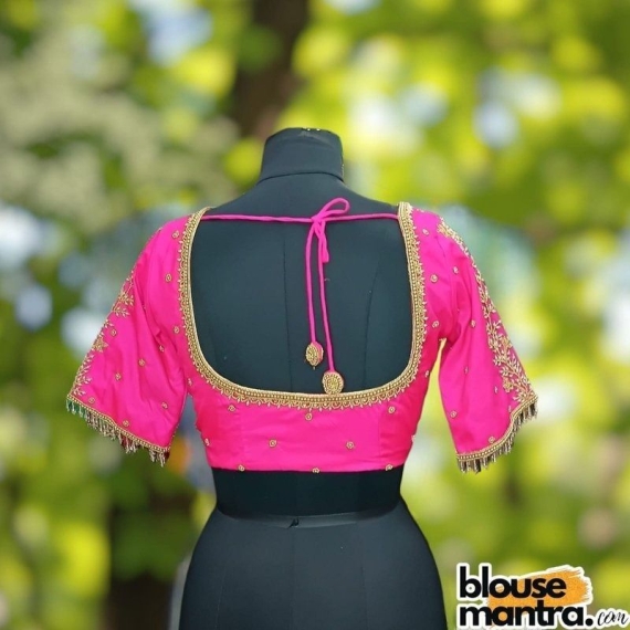 Neon Pink Prothoma Silk | Leaves On sleeves Glass Sleeve