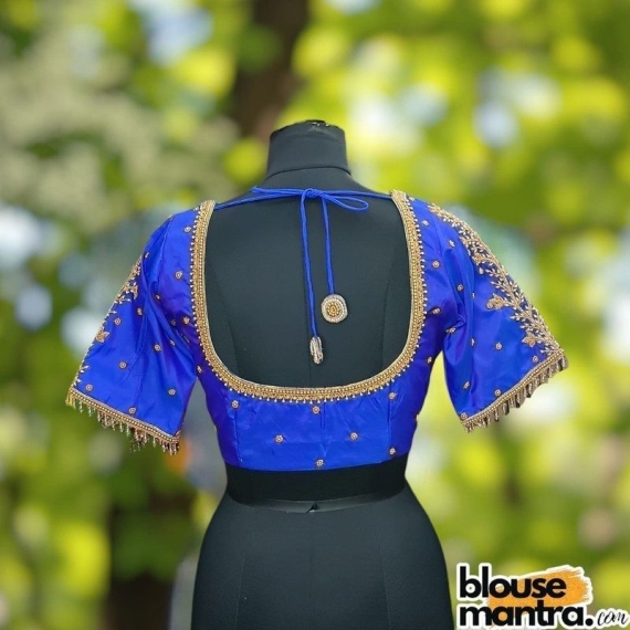 Royal Blue  Prothoma Silk | Leaves On sleeves Glass Sleeve