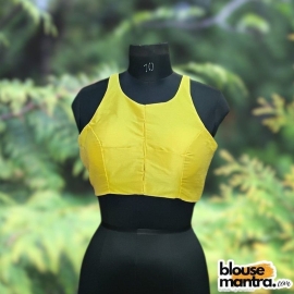 Yellow Semi Raw Silk | Razor Cut Sleeveless