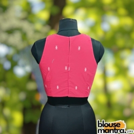 Pink Jamdani |Boat Neck Sleeveless