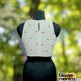 White Embroidery Jamdani |Boat Neck Sleeveless