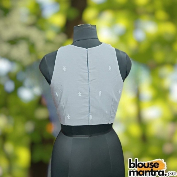 Grey Jamdani |Boat Neck Sleeveless