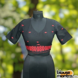 Black Jamdani | Red Weaving | Paar On Elit Glass Sleeve