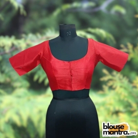 Dual Pink Semi Raw Silk | Ronud Neck | Back Strap Glass Sleeve