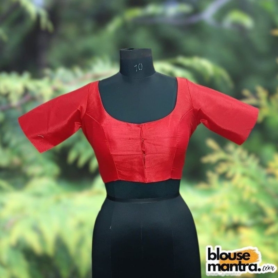 Dual Pink Semi Raw Silk | Ronud Neck | Back Strap Glass Sleeve