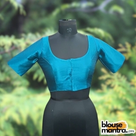 Firoza Semi Raw Silk | Ronud Neck | Back Strap Glass Sleeve