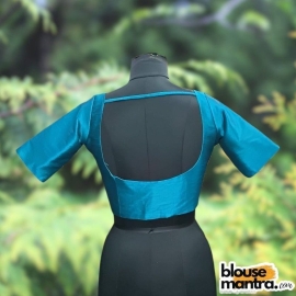 Firoza Semi Raw Silk | Ronud Neck | Back Strap Glass Sleeve