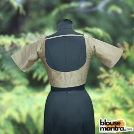 Bronze Raw Silk | Ronud Neck | Back Strap Glass Sleeve