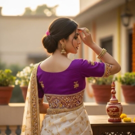 Purple Khadi Cotton | Kolka art Glass Sleeve