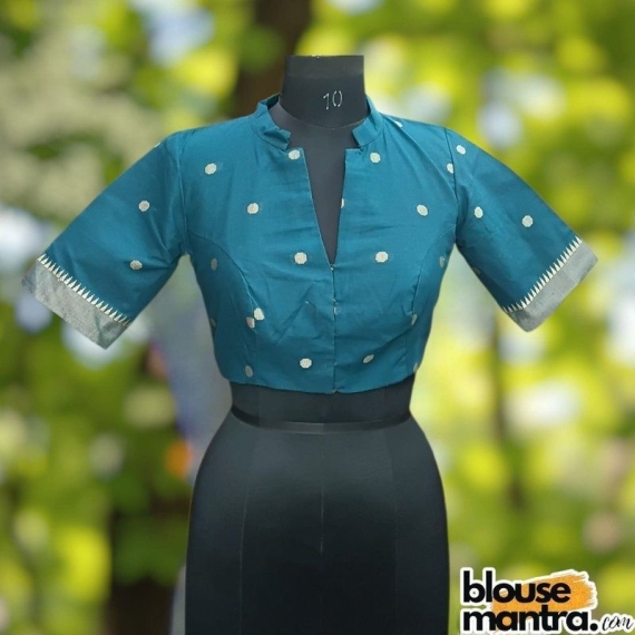 Dark Sea Green Mangal Giri | Airhostress Neck Glass Sleeve