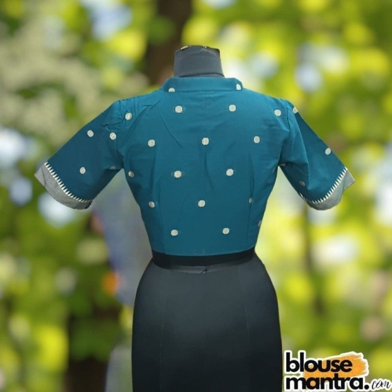 Dark Sea Green Mangal Giri | Airhostress Neck Glass Sleeve