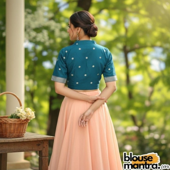 Dark Sea Green Mangal Giri | Airhostress Neck Glass Sleeve