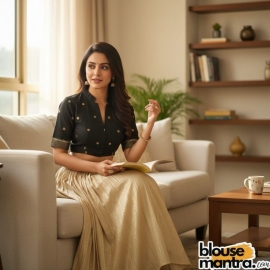 Black Mangal Giri | Airhostress Neck Glass Sleeve