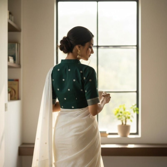  Green Mangal Giri | Airhostress Neck Glass Sleeve